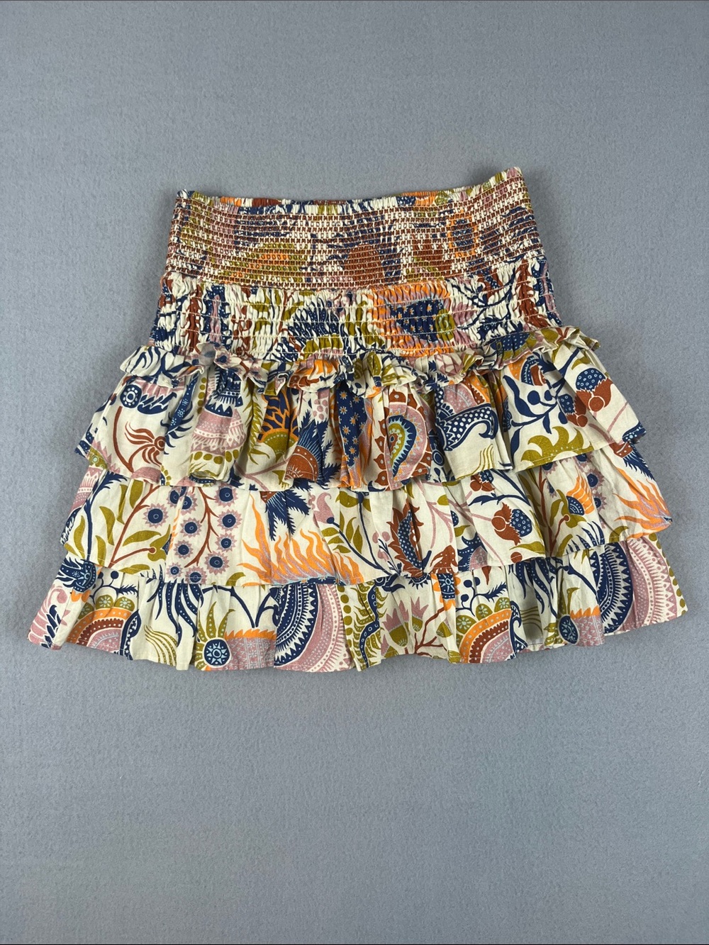 Love the Label Tiered Floral Smocked Mini Skirt 
Size: XS